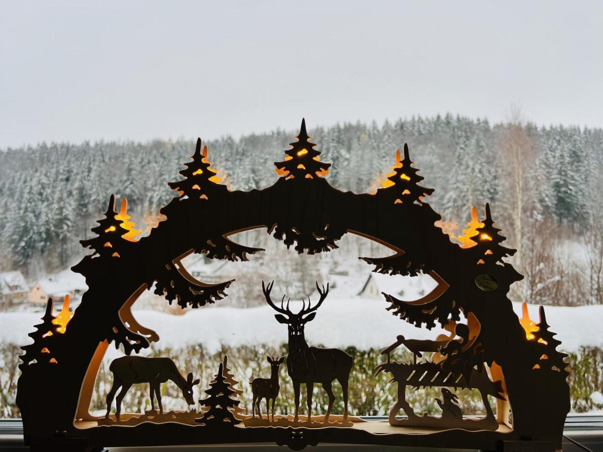 Urige Berghuette Mit Kamin Und Sauna Im Erzgebirge Nahe Schwarzwassertal Pobershau ภายนอก รูปภาพ