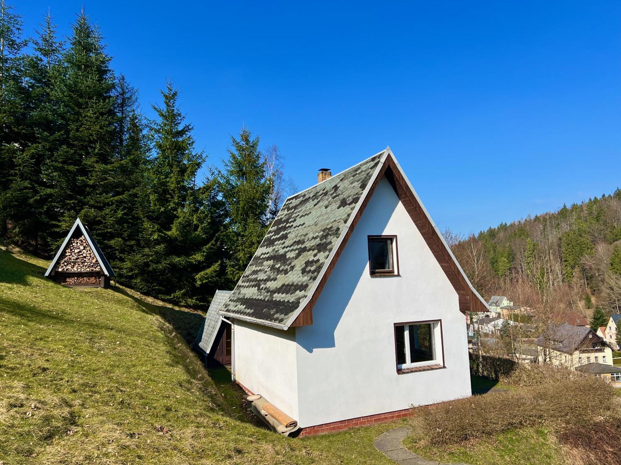 Urige Berghuette Mit Kamin Und Sauna Im Erzgebirge Nahe Schwarzwassertal Pobershau ภายนอก รูปภาพ